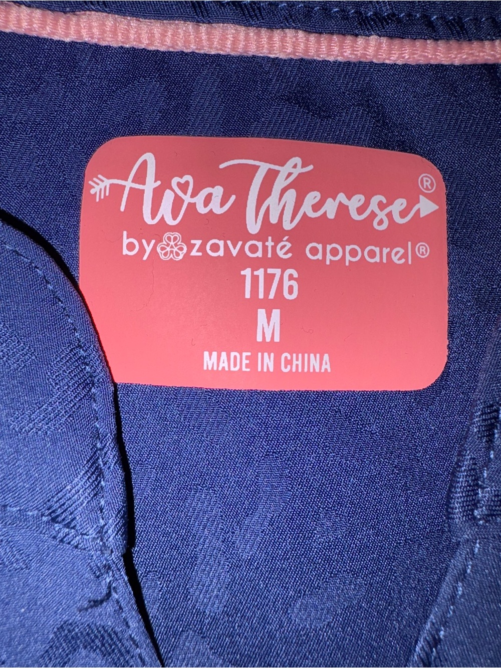 Ava Therese Navy Blue Scrub Top and Pants Set - Picture 2 of 3
